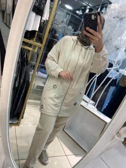 Kuş Göz Detaylı Spor Kap (Bej)