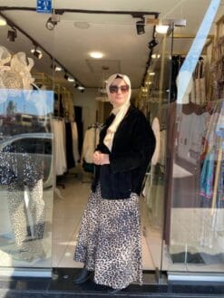 Leopar Desenli Etek
