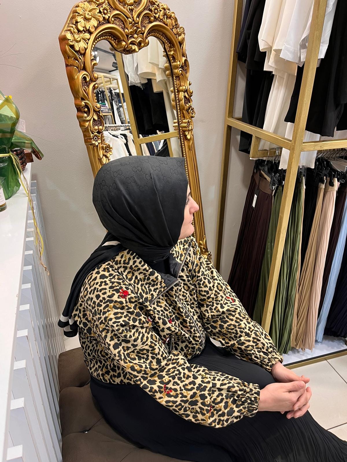 Leopar Taş İşlemeli Bumber Ceket - Görsel 6