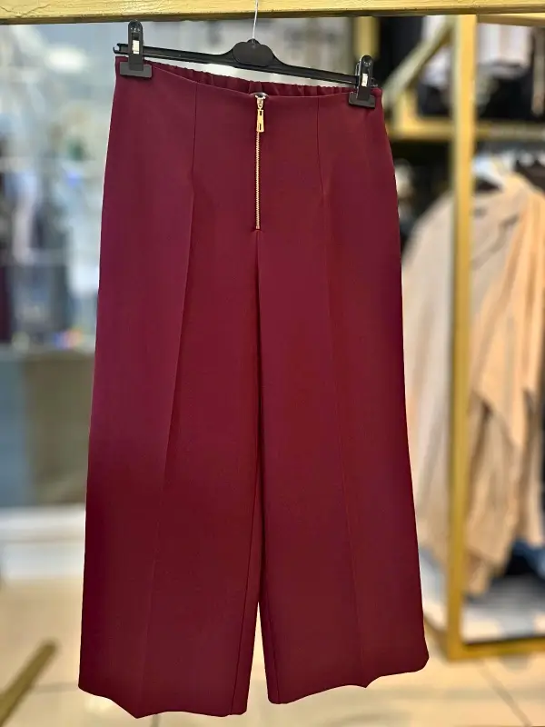 Sentez Queen Kısa Geniş Paça Pantolon (Bordo) - Görsel 3