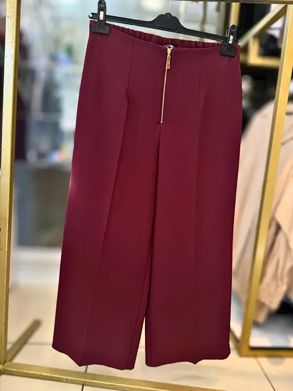 Sentez Queen Kısa Geniş Paça Pantolon (Bordo) - Görsel 6