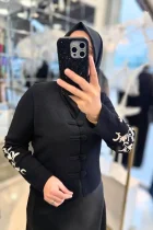 Etnik desen detaylı şık kadın ceket