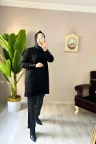 soğuk iplik tunik kazak kadın şık kombin