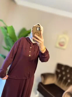 bordo etekli takım kadın şık kombin