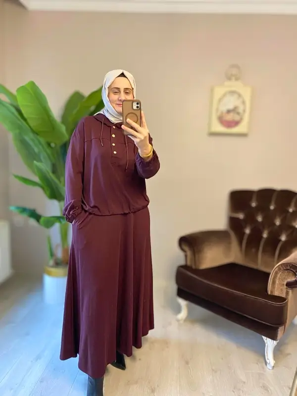 Etekli Takım-Bordo - Görsel 5