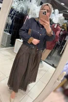 Kadın kot ceket modeli modern kesim denim ceket