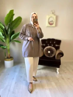 tesettür uzun kap model şık rahat kadın giyim
