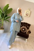 Tencel Cupra takım tesettür kadın giyim rahat ve şık ikili takım